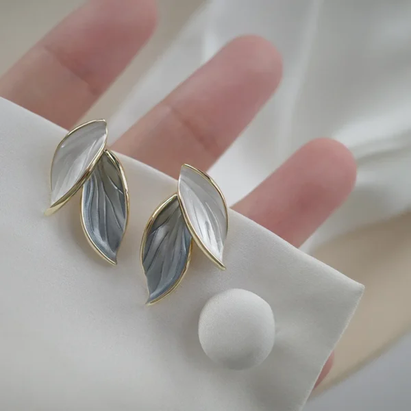 Sweet Leaf Stud Earrings - Image 3