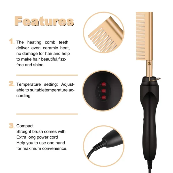 2 in1 Hot Comb Hair Straightener - Image 2