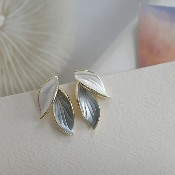 Sweet Leaf Stud Earrings - Image 4