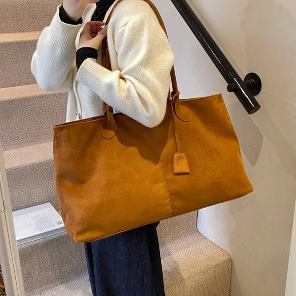 Suede Handbag - Image 4
