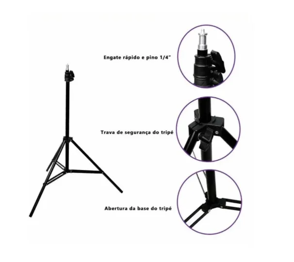 Ring Light Iluminador 10 Polegadas Com Tripé De 2.1m ENVIO RAPIDO PARA TODO O BRASIL - Imagem 4
